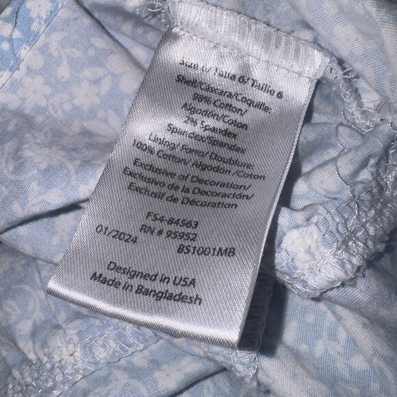 Freestyle Revolution Girls Blue Floral Smocked Dress - Size 6 - Picture 5 of 6